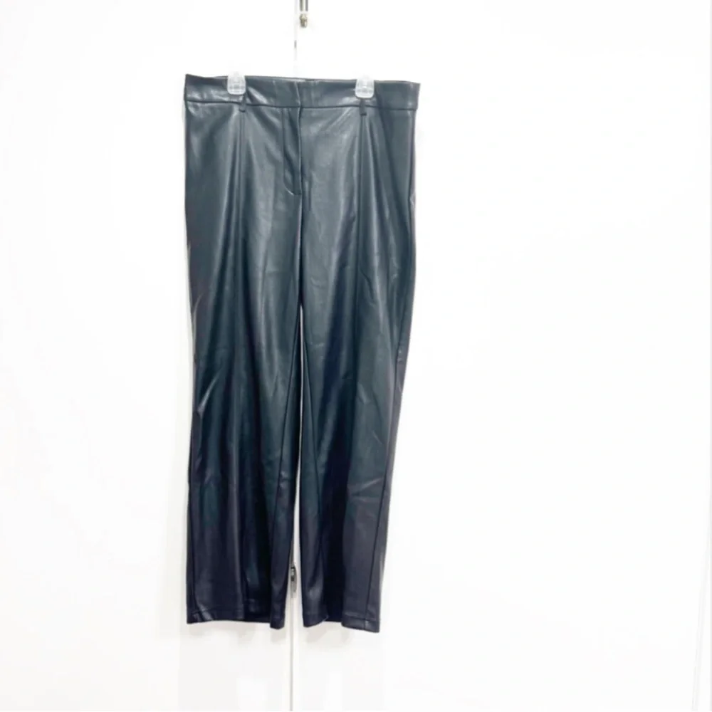 7 For All Mankind Faux Leather Black Trousers Size Medium